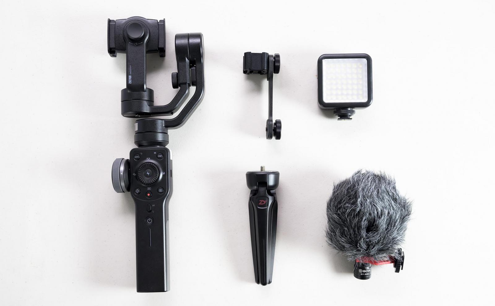 Combo mic + chống rung + đèn trợ sáng